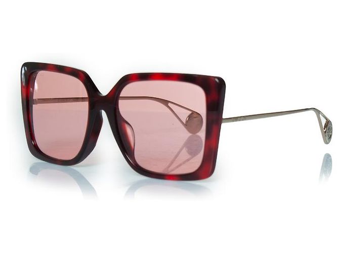 Gucci, rosa oversized Havana Sonnenbrille Golden Metallisch - Ansicht 2