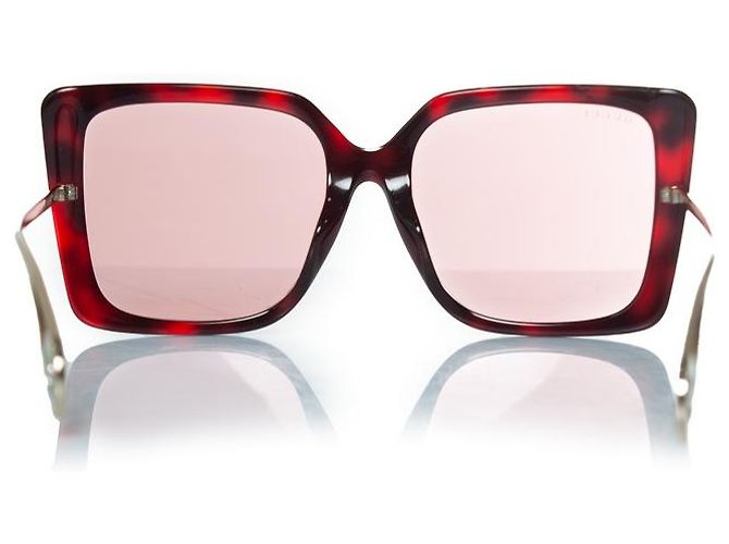 Gucci, rosa oversized Havana Sonnenbrille Golden Metallisch - Ansicht 4