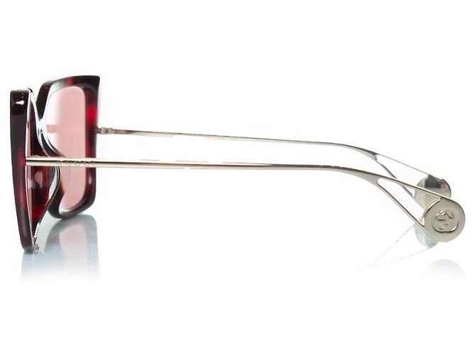 Gucci, rosa oversized Havana Sonnenbrille Golden Metallisch - Ansicht 5