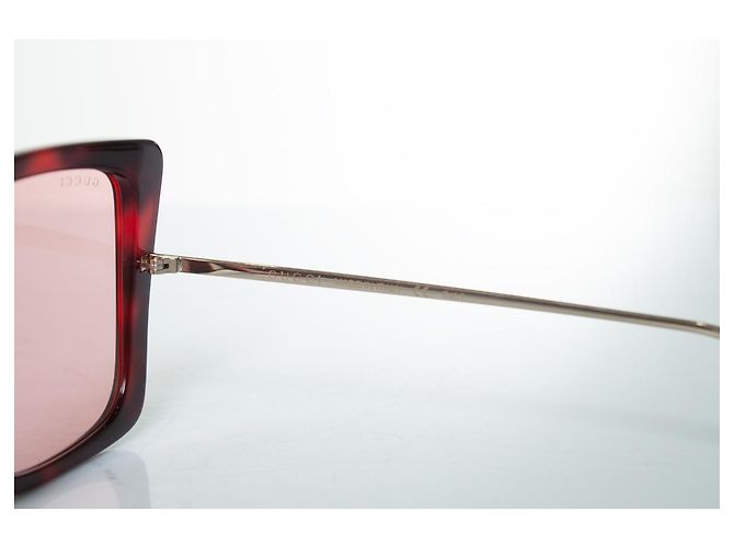 Gucci, rosa oversized Havana Sonnenbrille Golden Metallisch - Ansicht 6