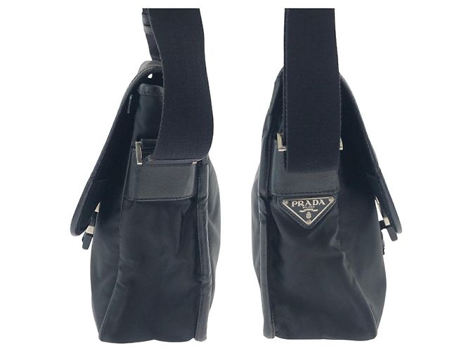 Borsa a tracolla Prada Nylon Tessuto Logo Nero - vista 8