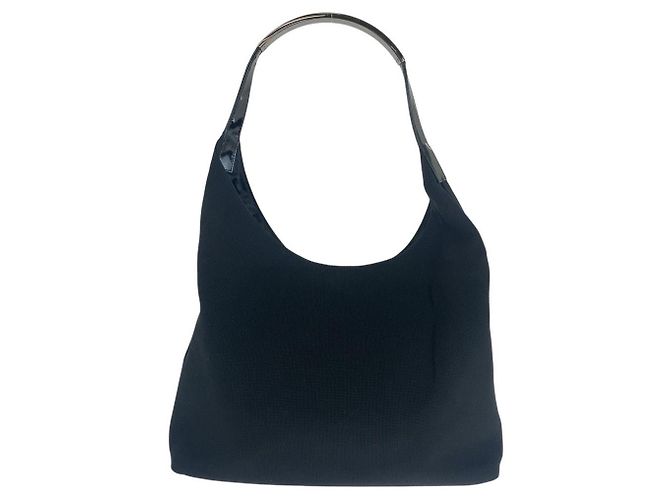 Borsa a tracolla hobo in tela nera Gucci Nero - vista 2