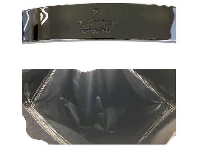 Borsa a tracolla hobo in tela nera Gucci Nero - vista 6