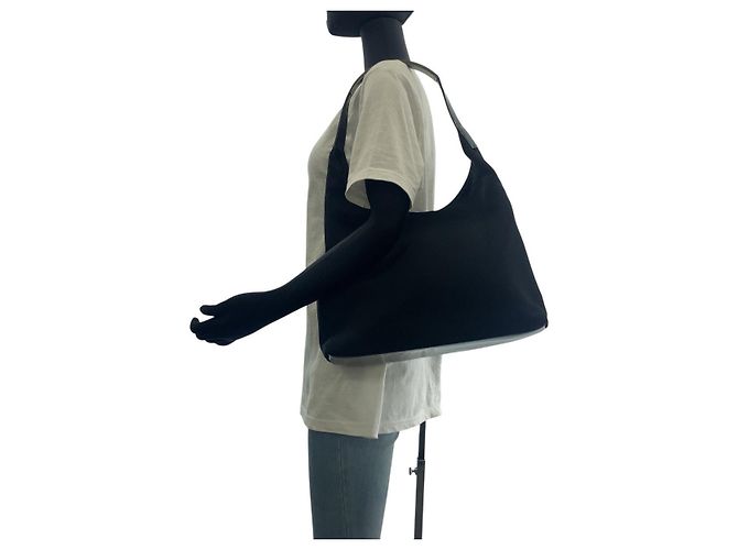 Borsa a tracolla hobo in tela nera Gucci Nero - vista 7