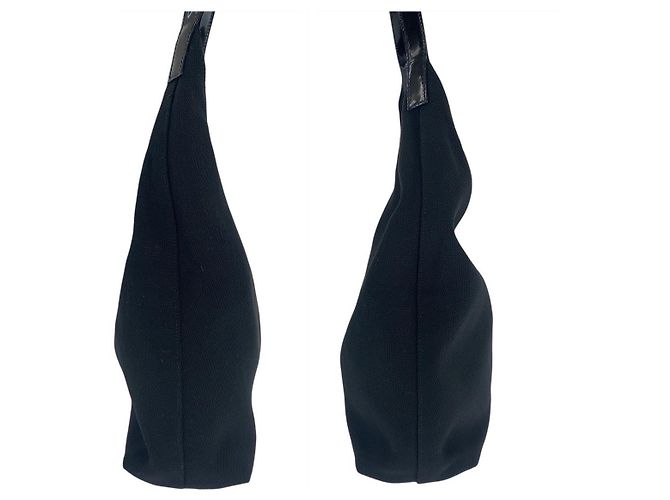 Borsa a tracolla hobo in tela nera Gucci Nero - vista 8