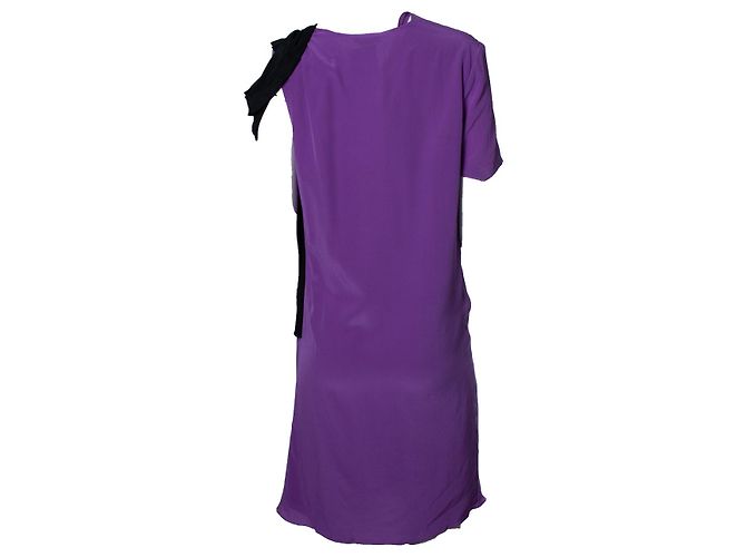 Autre Marque Vionnet Paris, lila Midikleid mit Schleife - Ansicht 3
