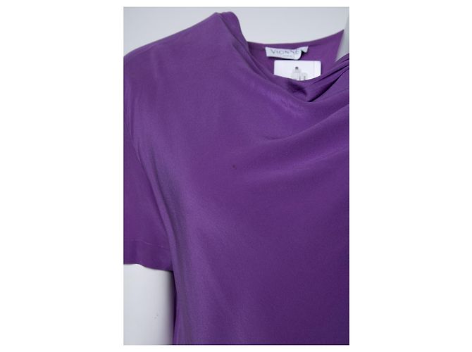 Autre Marque Vionnet Paris, lila Midikleid mit Schleife - Ansicht 6
