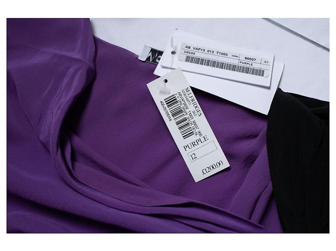 Autre Marque Vionnet Paris, lila Midikleid mit Schleife - Ansicht 8