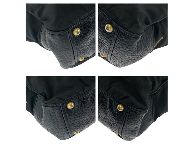 Borsa a mano Prada in pelle e nylon con logo Nero - vista 3