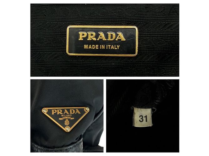 Borsa a mano Prada in pelle e nylon con logo Nero - vista 4