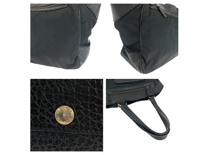 Borsa a mano Prada in pelle e nylon con logo Nero - vista 6
