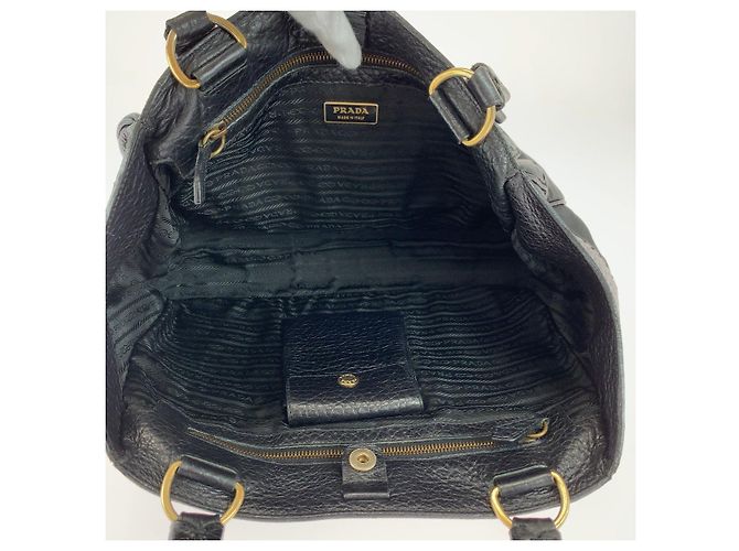 Borsa a mano Prada in pelle e nylon con logo Nero - vista 9