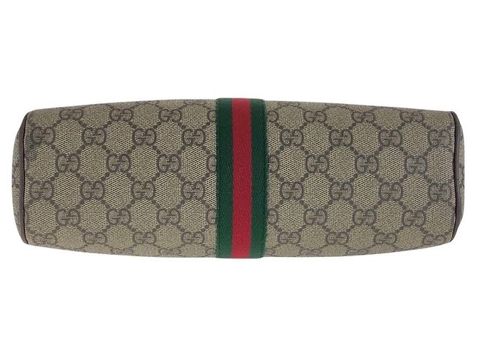 Borsa a tracolla Gucci Ophidia in tela GG Supreme e pelle Marrone Beige - vista 10