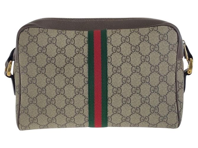 Borsa a tracolla Gucci Ophidia in tela GG Supreme e pelle Marrone Beige - vista 2