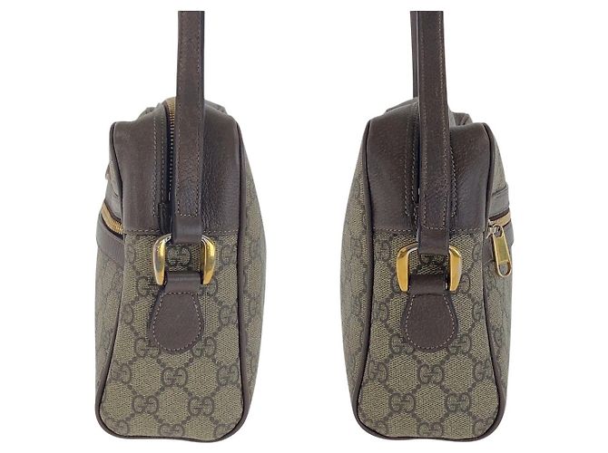 Borsa a tracolla Gucci Ophidia in tela GG Supreme e pelle Marrone Beige - vista 8