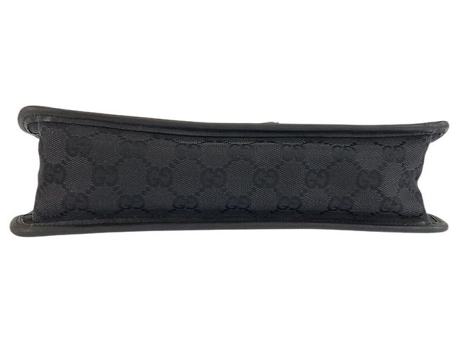 Borsa a tracolla Gucci in tela GG nera e pelle Nero - vista 10