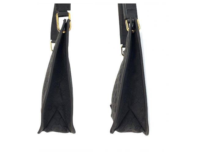Borsa a tracolla Gucci in tela GG nera e pelle Nero - vista 8