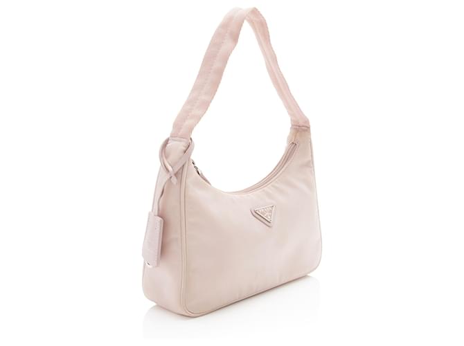 Prada Tessuto Re-Edition 2000 Mini Hobo Rosa - vista 2