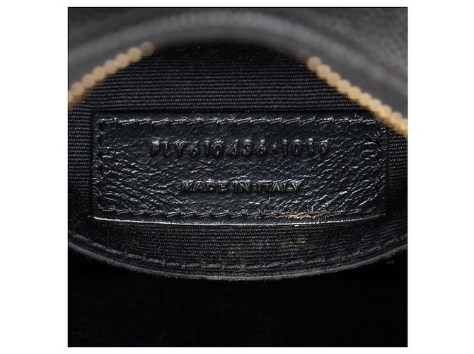 Borsa a tracolla rotonda Saint Laurent Matelasse Grain de Poudre Monogram Vinyle Nero - vista 6