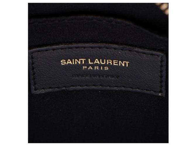 Borsa a tracolla rotonda Saint Laurent Matelasse Grain de Poudre Monogram Vinyle Nero - vista 8