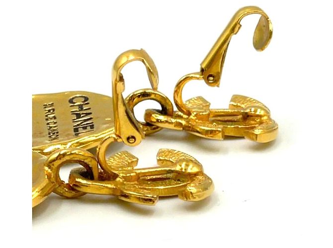 Chanel Coco Mark Cambon Plate Ohrringe Golden Metallisch - Ansicht 10