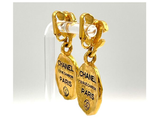 Chanel Coco Mark Cambon Plate Ohrringe Golden Metallisch - Ansicht 3