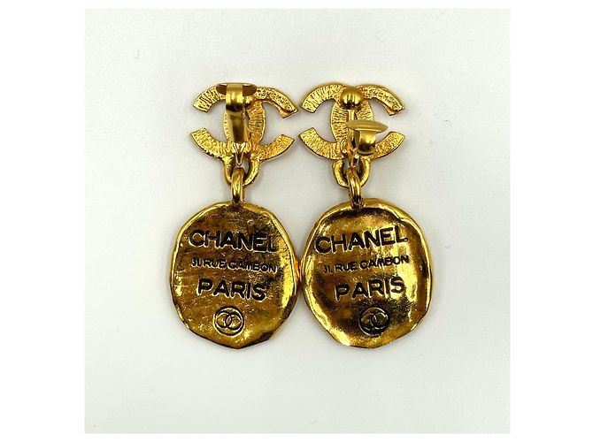 Chanel Coco Mark Cambon Plate Ohrringe Golden Metallisch - Ansicht 5