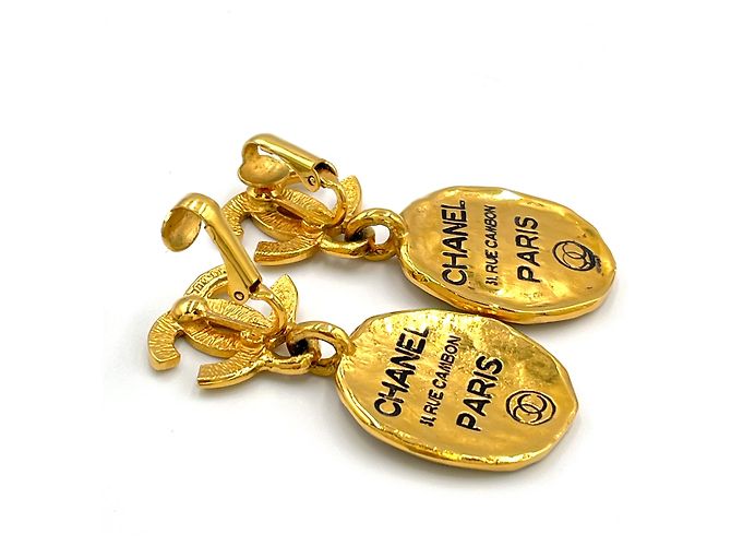 Chanel Coco Mark Cambon Plate Ohrringe Golden Metallisch - Ansicht 9