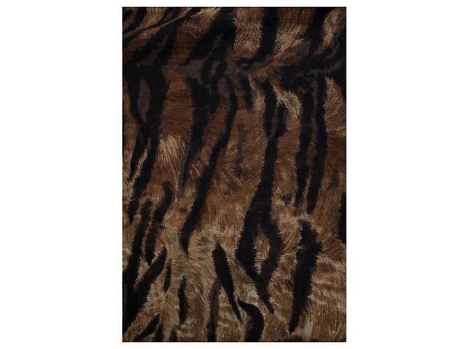 Saint Laurent, sciarpa con stampa tigre Marrone - vista 2