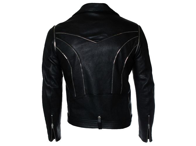 Saint Laurent, giacca in pelle con multi cerniera 2015 Nero - vista 3
