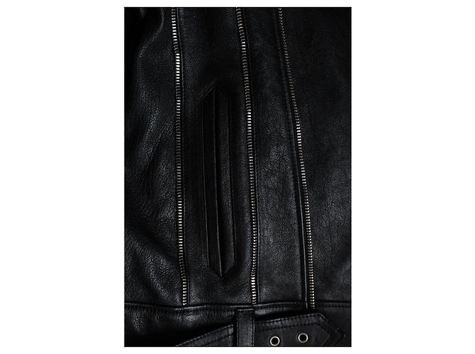 Saint Laurent, giacca in pelle con multi cerniera 2015 Nero - vista 5
