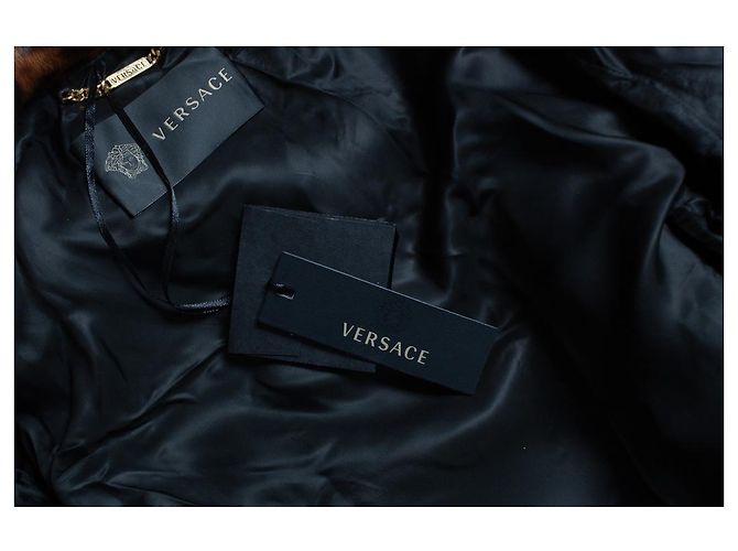 Versace, Ponyskin Leopard Biker-Jacke FW24 Braun - Ansicht 6