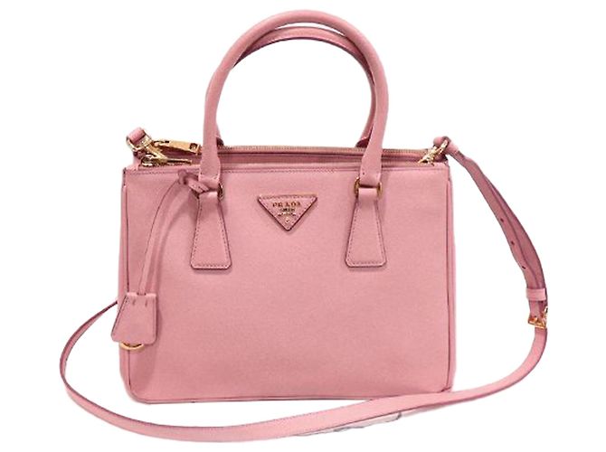 Prada Galleria Medium em Saffiano Lux Rosa com Triângulo e Duplo Zíper Dourado - vista 2