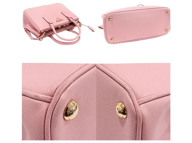 Prada Galleria Medium em Saffiano Lux Rosa com Triângulo e Duplo Zíper Dourado - vista 5