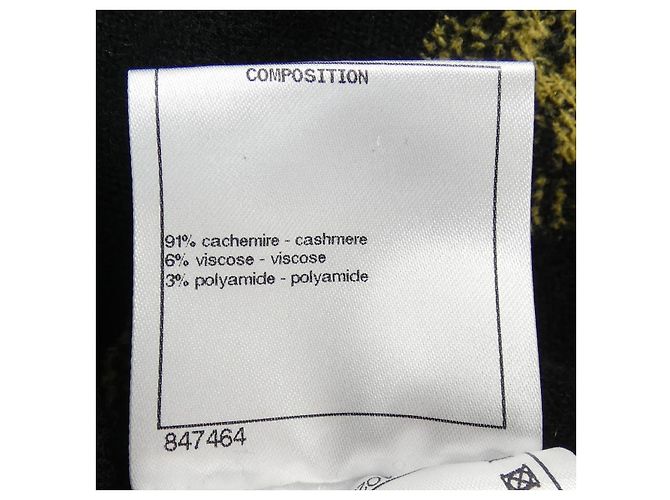 Timeless Sudadera con capucha de cachemira Chanel Negro Amarillo - vista 3