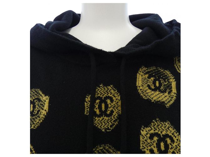 Timeless Sudadera con capucha de cachemira Chanel Negro Amarillo - vista 6