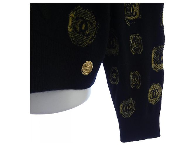 Timeless Sudadera con capucha de cachemira Chanel Negro Amarillo - vista 7
