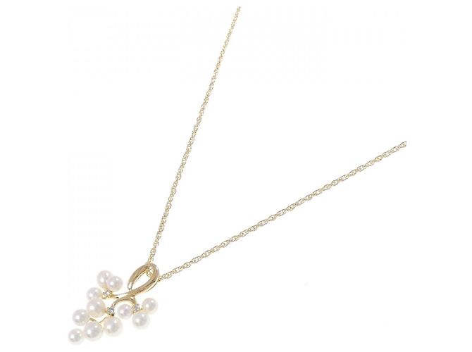 Autre Marque Collana con perle d'acqua dolce e diamanti Au750 D'oro - vista 2