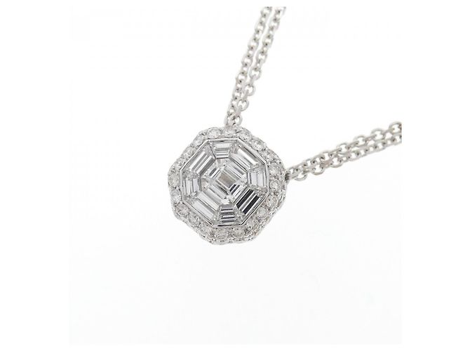 Autre Marque Collana in oro bianco Au750 e diamanti Argento - vista 3