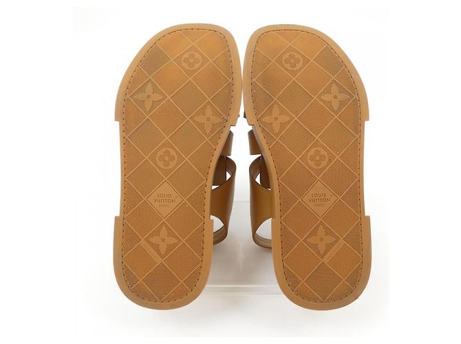 Sandali Maya Line in pelle di vitello Louis Vuitton Marrone - vista 4