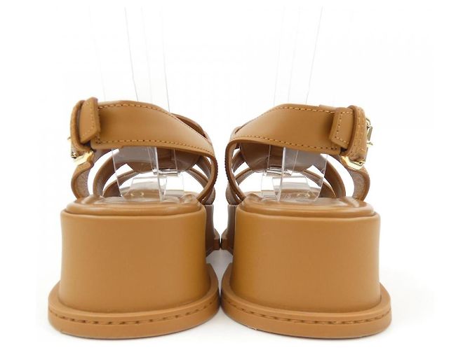 Sandali Maya Line in pelle di vitello Louis Vuitton Marrone - vista 5