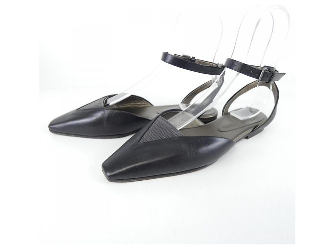 Brunello Cucinelli Lederschuhe Schwarz - Ansicht 3
