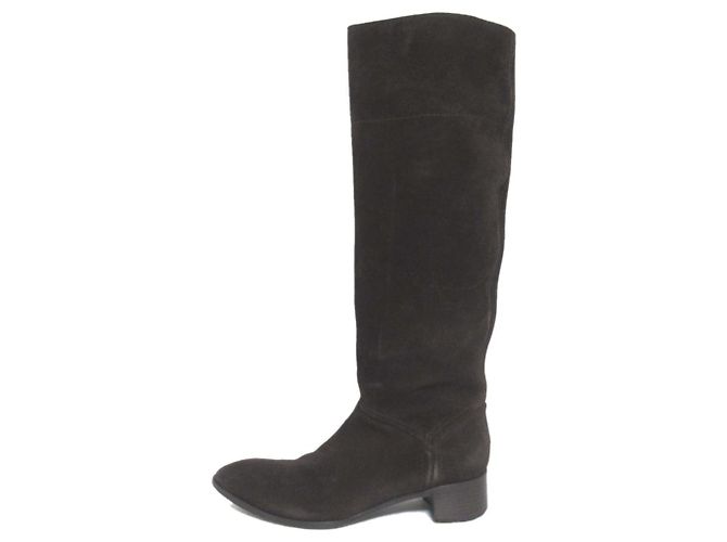 Botas largas de ante Jil Sander Castaño Marrón oscuro - vista 2