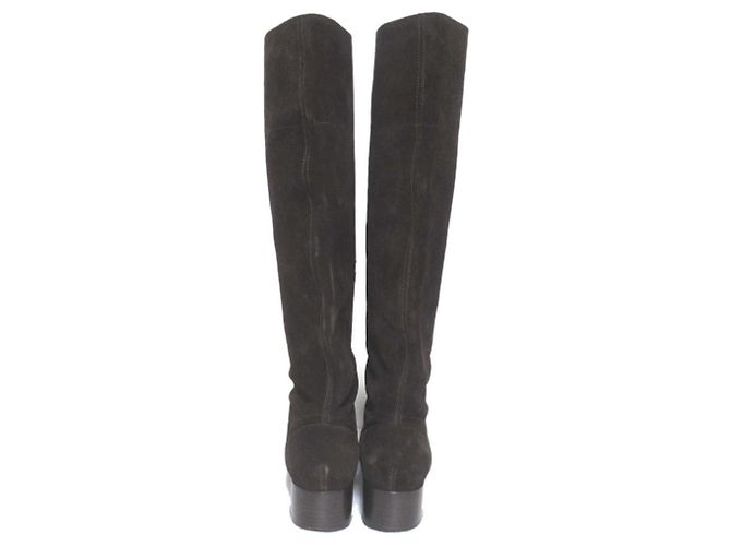Botas largas de ante Jil Sander Castaño Marrón oscuro - vista 3