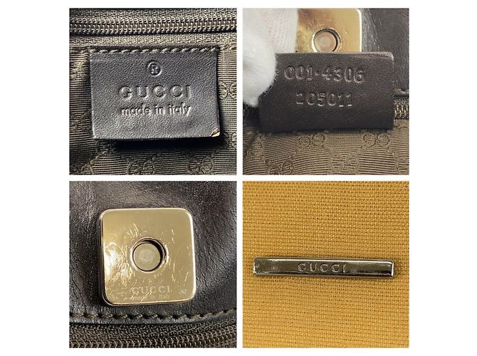 Borsa a Spalla Gucci Sherry Line Canvas Beige - vista 4