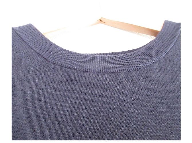 Top corto largo in cotone Theory Blu Blu navy - vista 3