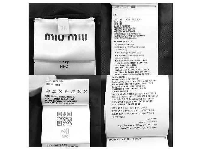 Chaqueta 2way de denim y plumón Miu Miu Azul - vista 10