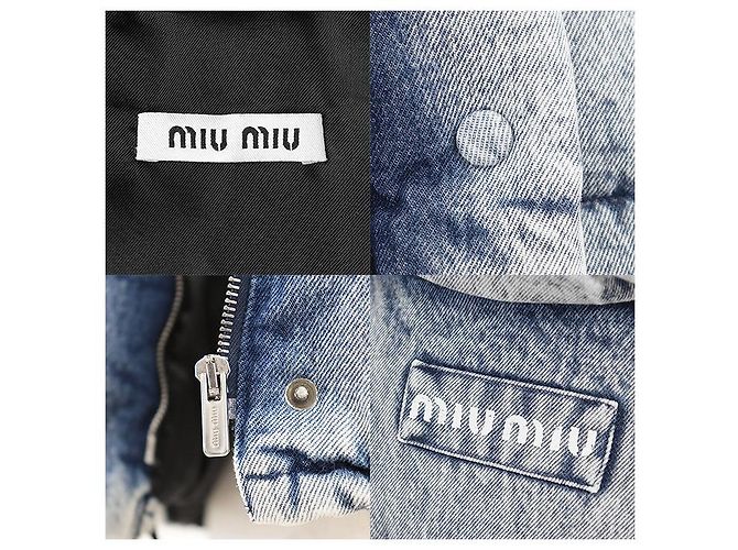 Chaqueta 2way de denim y plumón Miu Miu Azul - vista 9