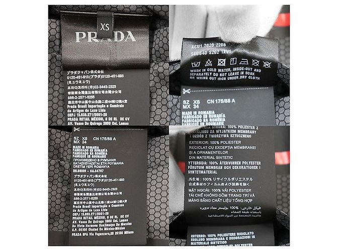 Jaqueta com capuz impermeável de poliéster reciclado Prada Extreme Techs Preto Vermelho - vista 10