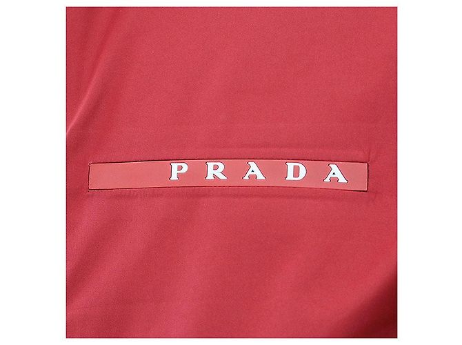 Jaqueta com capuz impermeável de poliéster reciclado Prada Extreme Techs Preto Vermelho - vista 11